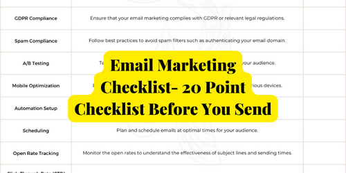 Email Marketing Checklist- 20 Point Checklist Before You Send